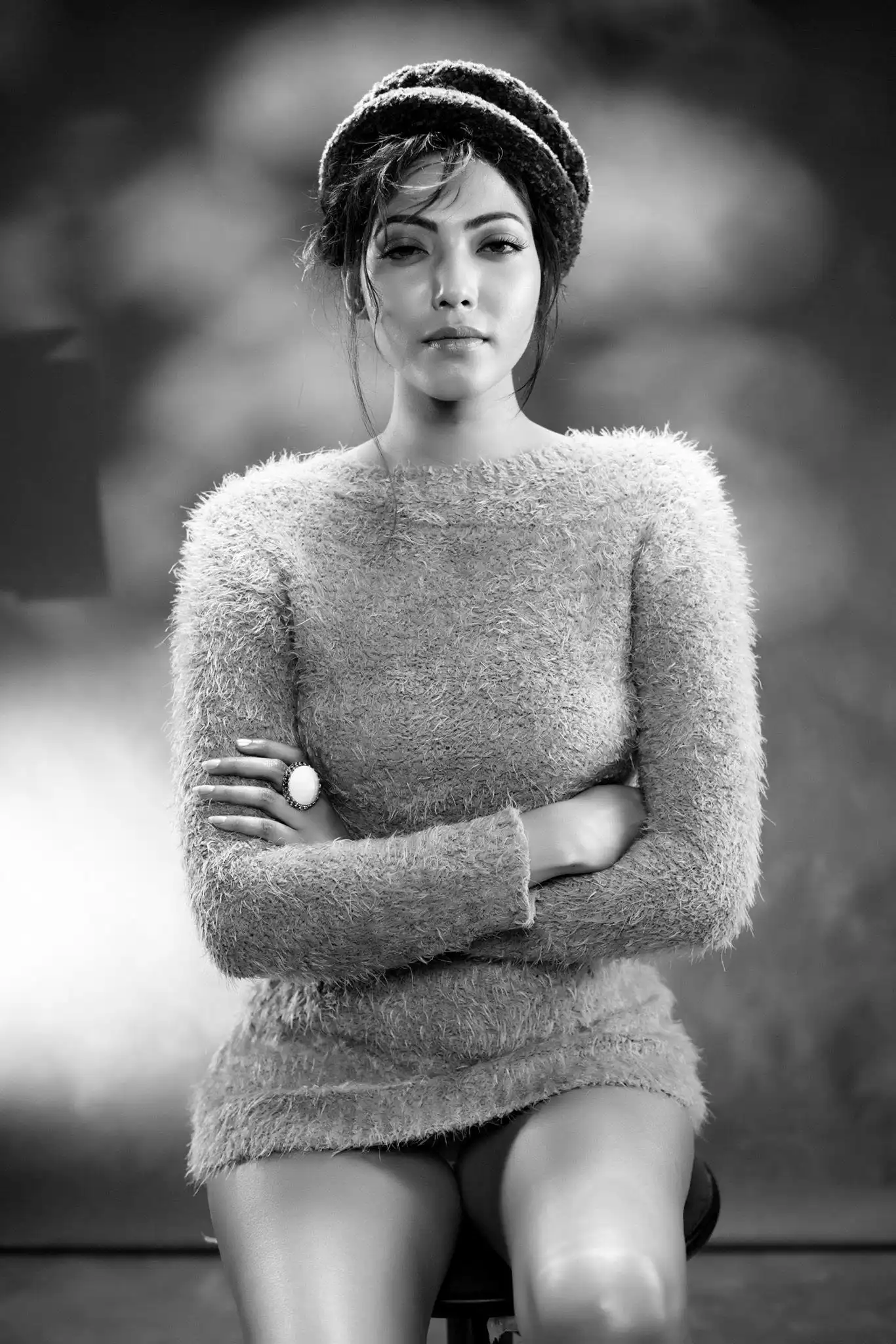Portrait of a woman in a knit sweater (placeholder)