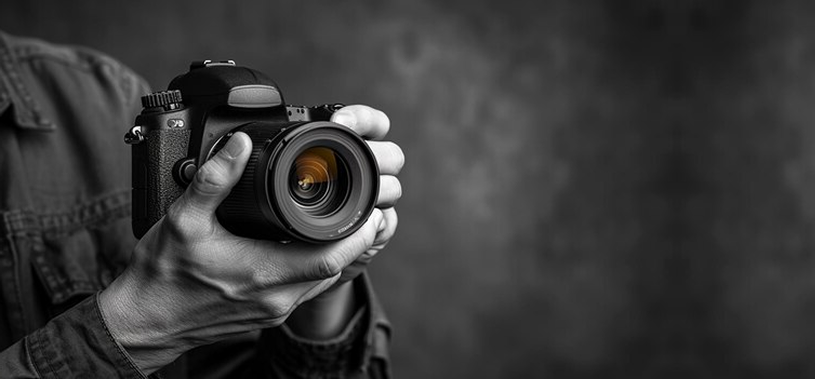 Hand holding a DSLR camera